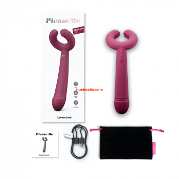 Love to Love - Please Me, Multi Play Toy, plum (winered) for him and her